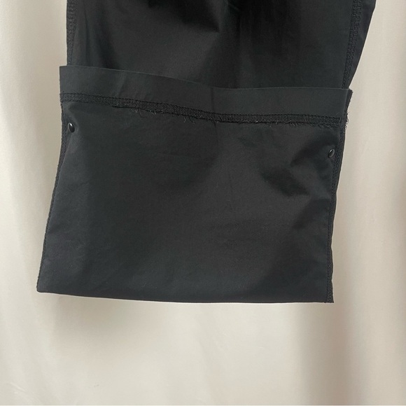 Fila Large Matte Black Drawstring Hiking Pants Roll Up Convertible Outdoor Camp - Picture 4 of 10